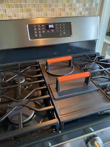 Firsgrill Burger Press 7.08" Round & 8.3”X4.3”Rectangle Heavy-Duty Cast Iron Smash Meat Steak With Wood Handle for Blackstone Camp chef Pitboss Weber Treager Griddle Grills (Round & Rectangle) - Image 6