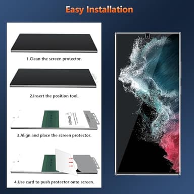 JEHOO [3 Pack] Screen Protector Compatible with Galaxy S22 Ultra Flexible TPU, Fingerprint Unlock, Scratch Resistant, Easy Installation, Case Friendly, Bubble Free - Image 7
