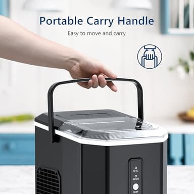 Ice Maker Countertop, Portable Ice Machine with Self-Cleaning, 22lbs/24Hrs, 9 Bullet Ice Cubes in 6 Mins, Ice Basket and Scoop, Ideal for Home, Kitchen, Bar, Camping - Image 4