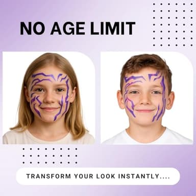 Purple Ombre Temporary Patterns Tattoo – Realistic Waterproof Body Art for Cosplay, Halloween, and Party Makeup (5 PCS) - Image 3