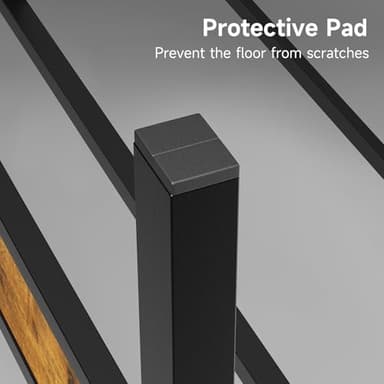 Z-hom Upgraded King Size Bed Frame, Heavy Duty Metal Sturdy King Bed Frame with Modern Wood Headboard & Footboard, Stable Platform Bed Furniture Bed Storage, No Noise, No Box Springs, Vintage Brown - Image 7