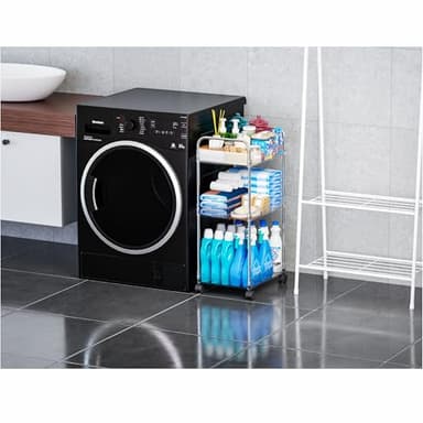 Yieach 3 Tiered Rolling Utility Cart on Wheels with Handle,Modern Design Storage Cart for Bedside,Nursery,Snack,Nail,Book,Diaper Caddy,Lash Cart Organizer,Detergent Stand for Laundry Room,Bathroom - Image 6