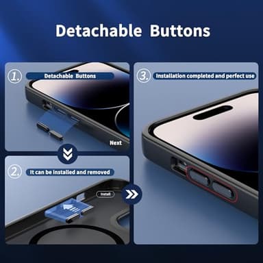 CACOE Magnetic Case for iPhone 13 Pro Max 6.7 inch-Compatible with MagSafe & Magnetic Car Phone Mount,Anti-Fingerprint TPU Thin Phone Cases Cover Protective Shockproof(Black) - Image 6