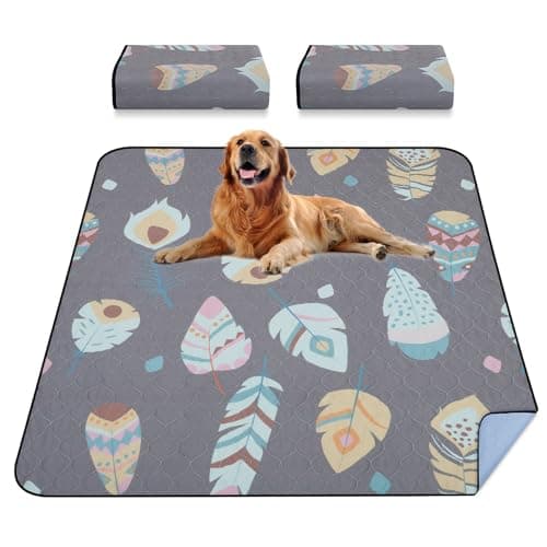 LOOBANI Washable Pee Pads for Dogs, 2 Pack Ultra-Absorbent and Leak-Proof Whelping Mats, Non-Slip Reusable Puppy Pads, Waterproof Puppy Training Mats for Playpen, Crate, Housebreak, 48x48in, Gray - Image 1