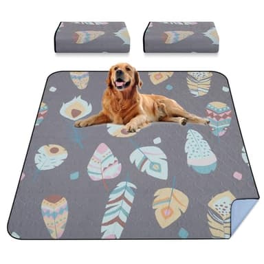 LOOBANI Washable Pee Pads for Dogs, 2 Pack Ultra-Absorbent and Leak-Proof Whelping Mats, Non-Slip Reusable Puppy Pads, Waterproof Puppy Training Mats for Playpen, Crate, Housebreak, 48x48in, Gray - Image 1