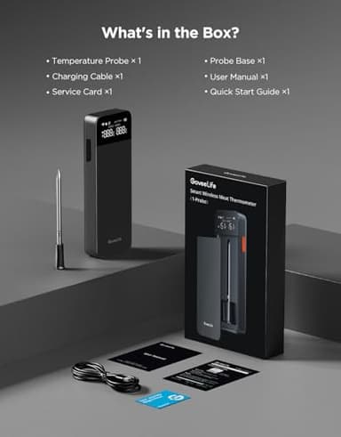 GoveeLife Bluetooth Wireless Meat Thermometer with Digital Standalone LCD Base | WiFi Unlimited Range | ±1.8℉ Accuracy | Food Grade Internal Ambient Sensor Probes for Kitchen, BBQ, Grill, Oven, Smoker - Image 8