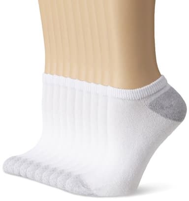 Hanes Womens Value Pack, No Show Soft Moisture-wicking Socks, Available In 10 And 14-packs, White - 10 Pack, 8-12 US - Image 1