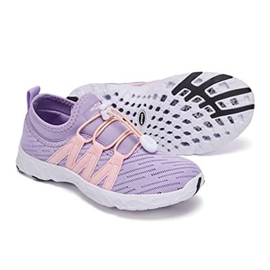ALEADER Kids Water Shoes Xdrain Aqua Shoes for Girls Quick Dry Lightweight Swim Shoes Purple/Pink 1 M US Little Kid - Image 8
