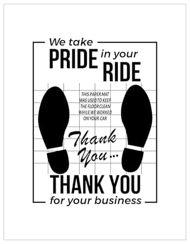 White Car Paper Floor Mats,50Pcs Vehicles Disposable Floor Pads,Temporary Cars Floor Protector,Automotive Mat Covers Protector,Detailing Detail Wash,Temporary Sticky 16x20inch - Image 1