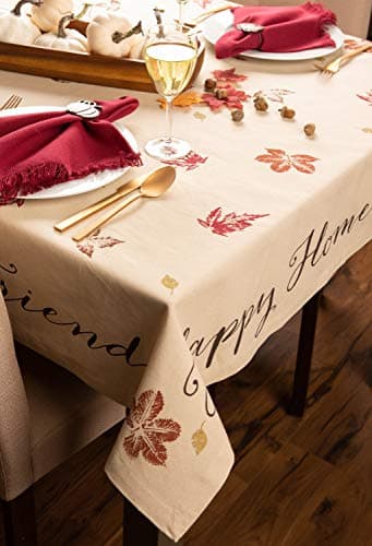DII Rustic Autumn Leaves Kitchen Collection Thanksgiving & Fall Table Décor, Tablecloth, 60x84 - Image 6