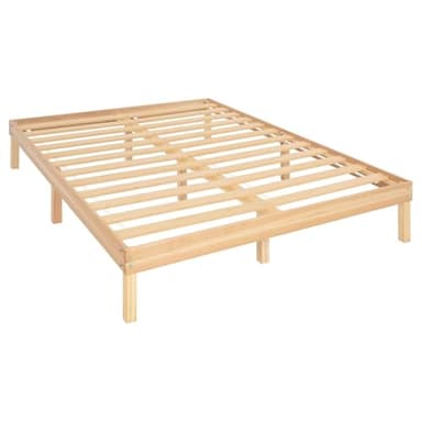 Minimalist Queen Solid Pine Wood Bed Frame with Japanese-Inspired Design, 9.7-Inch Underbed Storage No Box Spring Needed, Low-Profile 300 lb Capacity for Serene Durable Living Spaces, Natural - Image 8