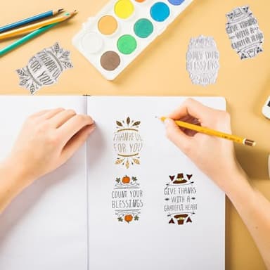 Hying Thanksgiving Words Clear Stamps for Card Making, Fall Pumpkin Leaves Rubber Stamps Blessing Words Transparent Stamp Seal for Crafting DIY Scrapbooking Photo Album Decorations - Image 3