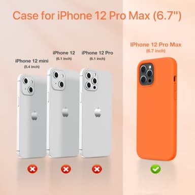 Miracase Compatible with iPhone 12 Pro Max Case, [Soft Anti-Scratch Microfiber Lining], Liquid Silicone Case Gel Rubber Shockproof Drop Protection Phone Case for 12 Pro Max, Orange - Image 2