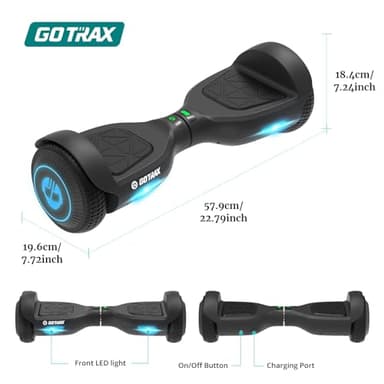 Gotrax EDGE Hoverboard with 6.5" LED Wheels & Headlight, Top 6.2mph & 4 Miles Range Power by Dual Brushless Motor, UL2272 Certified and 50.4Wh Battery Self Balancing Scooters for 44-176lbs Kids Adults (Black) - Image 7