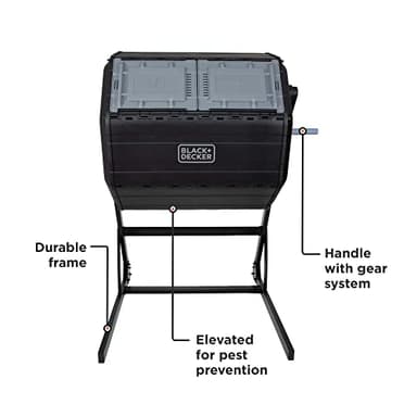 BLACK+DECKER 40-Gallon Dual Chamber Compost Tumbler Outdoor (BDSTGA9701) - Image 2