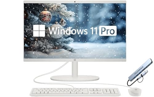 HP 21.5" FHD All-in-One Desktop Computer, 64GB RAM 2.2TB Storage (2TB SSD + 256GB Docking Station Set), Dual-Core Intel Celeron, Windows 11 Pro with Microsoft Office Lifetime Suite, Keyboard & Mouse - Image 1