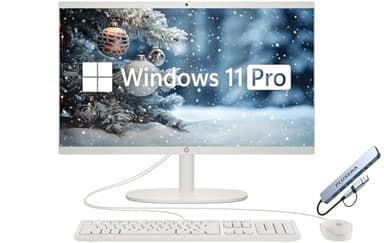 HP 21.5" FHD All-in-One Desktop Computer, 64GB RAM 2.2TB Storage (2TB SSD + 256GB Docking Station Set), Dual-Core Intel Celeron, Windows 11 Pro with Microsoft Office Lifetime Suite, Keyboard & Mouse - Image 1