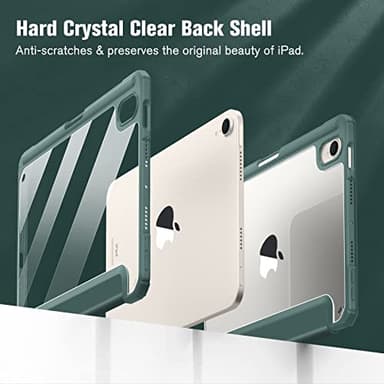 Fintie Hybrid Slim Case for iPad Mini 7 (A17 Pro, 7th Generation) 2024 / iPad Mini 6 (6th Gen) 8.3 Inch, [Built-in Pencil Holder] Shockproof Cover Clear Transparent Back Shell, Midnight Green - Image 5