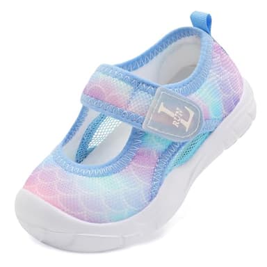 L-RUN Sandals for Toddler Boys Closed Toe Sports Sandals for Kids Barefoot Toddler Sandals Wide Toe Pink 6 Toddler - Image 1