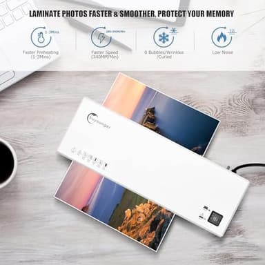Buyounger Laminator Machine with 40 Laminating Sheets, A4 Laminator Thermal and Cold with Paper Trimmer & Corner Rounder, 9-Inch Laminating Machine for Home School Office - Image 4