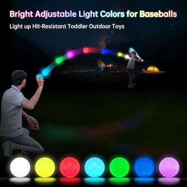 Leshein LED Tball Set for Toddlers 3-5, 5-8, Light up Tee Ball Set for Toddlers, Glow in The Dark T Ball Set for Kids 3-5, Kids Outdoor Toys Baseball Toys Gifts for Boys Girls (Blue) - Image 5