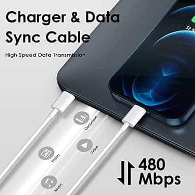 Phone 14 13 12 Fast Charger [MFi Certified] 10FT Type C Charger 2 Pack 20W USB C Charging Block with Fast Charging Cable for Phone 14/14 Pro/13/13Pro Max/12/12 Pro Max/11/XS/XR/X/8Plus - Image 5