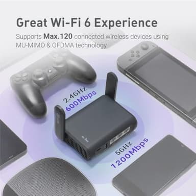 GL.iNet GL-AXT1800 (Slate AX) Portable Travel Router, Pocket Wi-Fi 6 Wireless Internet Router, Portable VPN Routers WiFi for Travel, Public Computer Routers, Business, Moblie/RV/Cruise/Plane - Image 4