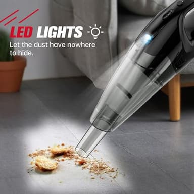 BSRCO Handheld Vacuum Cordless, Lightweight 1.65 lbs Car Vacuum, USB Charge, LED Light, Washable HEPA Filter, Dust Buster for Car, Home, and Pet Hair - Image 3
