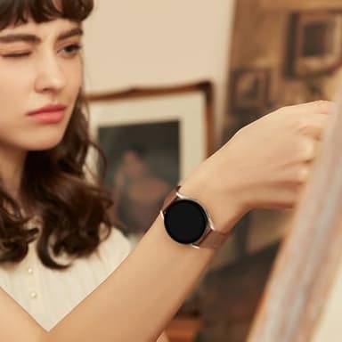 GEAK Slim Leather Band Compatible with Galaxy Watch 7 Band/6 5 4 FE 40mm 44mm/5 pro 45mm/Classic/Galaxy Active 2, 20mm Genuine Leather Strap with Quick Release Buckle for Samsung Watch Bands Women - Image 7