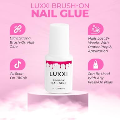 LUXXI Super Strong Brush On Nail Glue for Press On Nails | Best Extra Strength Nail Glue for Long Lasting Extended Wear for Press-Ons, Nail Tips & Acrylic Nails - Image 7