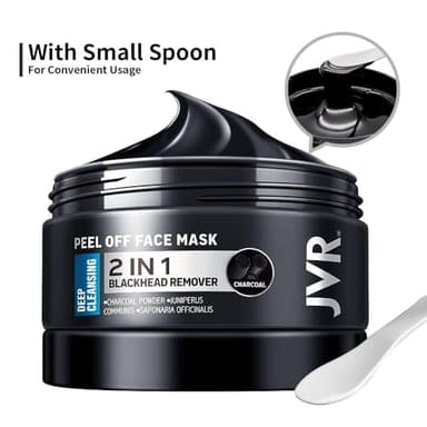 JVR Peel Off Face Mask, Blackhead Remover Mask for Men, Charcoal Peel Off Black Mask, Facial Mask Purifying and Deep Cleansing for All Skin Types 4.23 OZ - Image 6