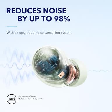 Soundcore by Anker Space A40 Auto-Adjustable Active Noise Cancelling Wireless Earbuds, Reduce Noise by Up to 98%, 50H Playtime, Hi-Res Sound, Comfortable Fit, App Customization, Wireless Charge - Image 2
