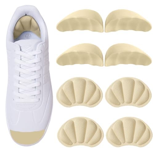 Shoe Filler Inserts for Loose Shoe, 2 Pairs of Toe Cushions & Heel Pads for Women and Men, Perfect for Shoes Too Big, Comfort Inserts for High Heels, Leather Shoes(Beige) - Image 1