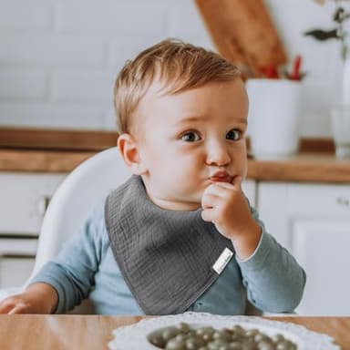 Muslin Baby Bibs for Boys Girls,Baby Bibs for Teething and Drooling,Baby Drool Muslin Bibs,Newborn Bibs for Baby Boy Girl - Image 3