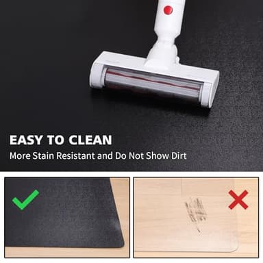 FURKIT Vinyl Floor Mat for Home, Black Waterproof Area Mat for Under Dining Room Table, Sturdy Plastic Rug Protector for Kitchen, Living Room, Yard, Garage, Large Baby Play Mat (60"x 75") - Image 6