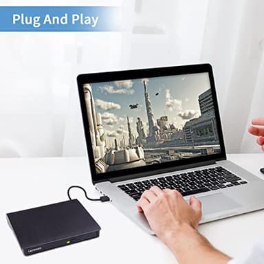 External DVD Drive USB 3.0 Type-C USB C Portable DVD Player for Laptop Disk Duplicator CD DVD +/-RW CD ROM Burner Writer CD/DVD Burner Reader Disk Drive for Laptop Desktop Windows Linux MacBook - Image 7