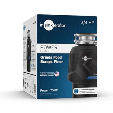 InSinkErator Power .75HP, 3/4 HP Garbage Disposal, Power Series EZ Connect Continuous Feed Food Waste Disposer, Black - Image 10