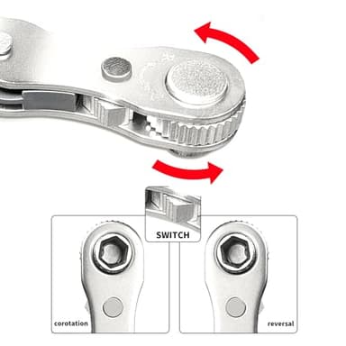 “jiaozimifan 5-Piece Mini Ratchet Wrench Set, 1/4-Inch Drive, High-Torque Offset Reversible Screwdriver with Phillips, Slotted, Hex, and Torx Bits for Tight Spaces (5) - Image 4