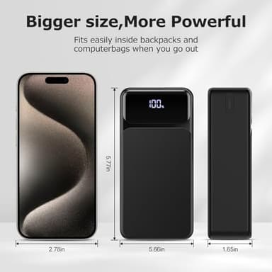 POIYTL 50000mah Power Bank 22.5W Fast Charging Portable Charger USB-C with 4 Outputs & 2 Inputs LED Display Huge Capacity External Battery Pack for iPhone, Samsung, iPad etc - Image 7