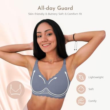 MomWills Nursing Bras for Breastfeeding, Seamless Ultra Comfort Maternity Bra, Natural Shape Pregnancy Bras for Women - Image 3