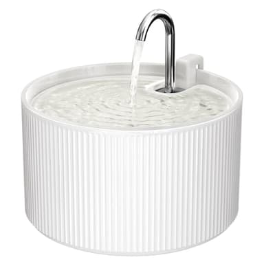 Voluas Ceramic Cat Water Fountain, 2.2L/74oz Cat Fountains for Drinking Indoor, Automatic Pet Water Dispenser with Ultra-Quiet Pump and Replacement Filter, Kitty Watering Supplies, Easy Clean BPA-Free - Image 1