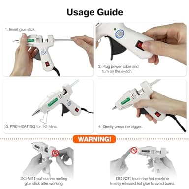 SHJADE Mini Hot Glue Gun Kit with 30 Glue Sticks - Fast Preheating Hot Melt Gun, High Temp for School Crafts DIY Arts and Quick Home Repairs(White) - Image 2