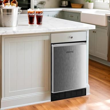 IECIVC Under Counter Crescent Ice Maker Machine, 15'' W Drainless Built-in Ice Maker, 15 LBS/Day with 12 LBS Storage Bin, Perfect for Commercial Home Bar, No Drain - Image 4