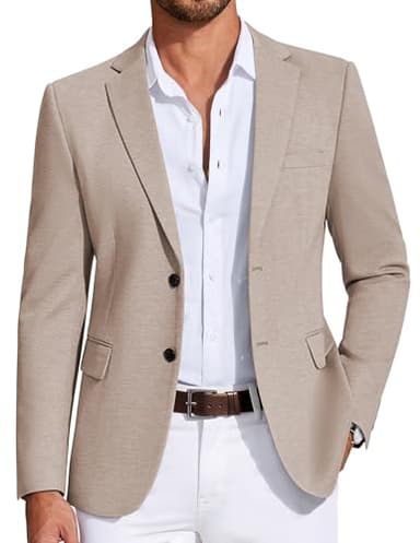 COOFANDY Men’s Casual Blazer Jacket Slim Fit Sport Coat Fashion Suit Blazer Champagne, M - Image 1