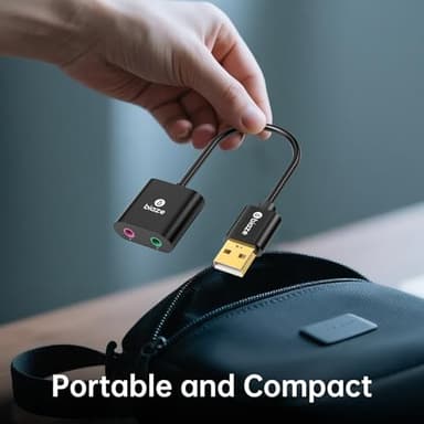 USB to 3.5mm Jack Audio Adapter External Sound Card with 3.5mm Headphone and Microphone TRS Jack to USB Compatible with Windows, Laptops, Desktops Windows, MAC, Linux, PC, PS5, PS4 - Image 6