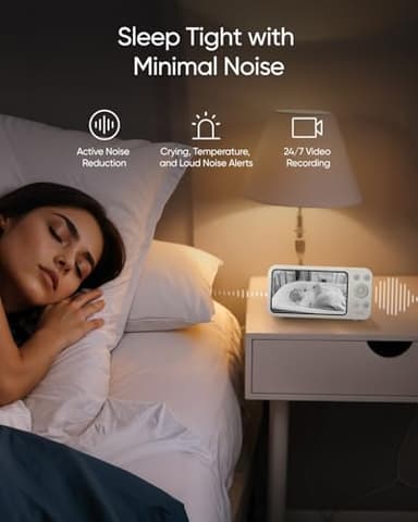 eufy Security Baby Monitor E20 with 2K HD Camera, 5'' 720p Display, Hybrid Wi-Fi & No Wi-Fi Connection, Pan-Tilt, 4X Zoom, Portable Camera with Built-in Battery, 24/7 Recording in App, ANR - Image 5