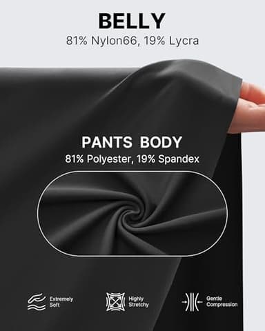 G4Free Maternity Pants with Pockets Over The Belly Pregnancy Leggings Wide Leg Yoga Pants for Business Casual (Black,M,30") - Image 5