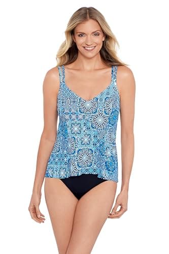 Shapesolver Women's Standard Hi Lo Princess Seam Fauxkini, Back in Tile - Image 1