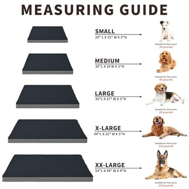 Easy-Going Dog Bed for Small Dogs, Egg Crate Foam Dog Bed with Removable Washable Cover and Non-Slip Bottom, Waterproof and Machine Washable Pet Bed Cover (20x15x3 in, Dark Blue) - Image 7