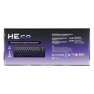 EPOMAKER HE68 Hall Effect Keyboard, 8000hz Polling, 0.01mm Adjustable Trigger, 0.125ms Latency, Creamy Gasket, Snap Key, SOCD, RGB, Wired Magnetic Gaming Keyboard for Mac/PC (White) - Image 8
